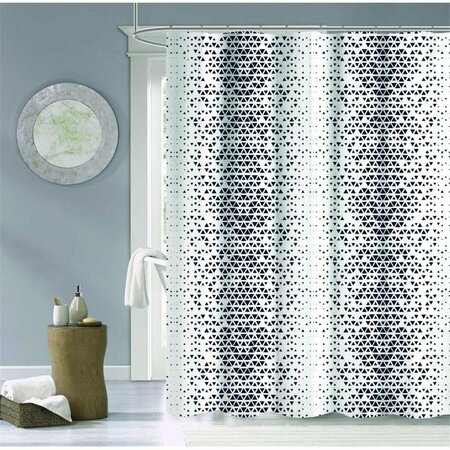 GFANCY FIXTURES 72 x 70 x 1 in. Navy & White Geo Illusion Shower Curtain GF3104775